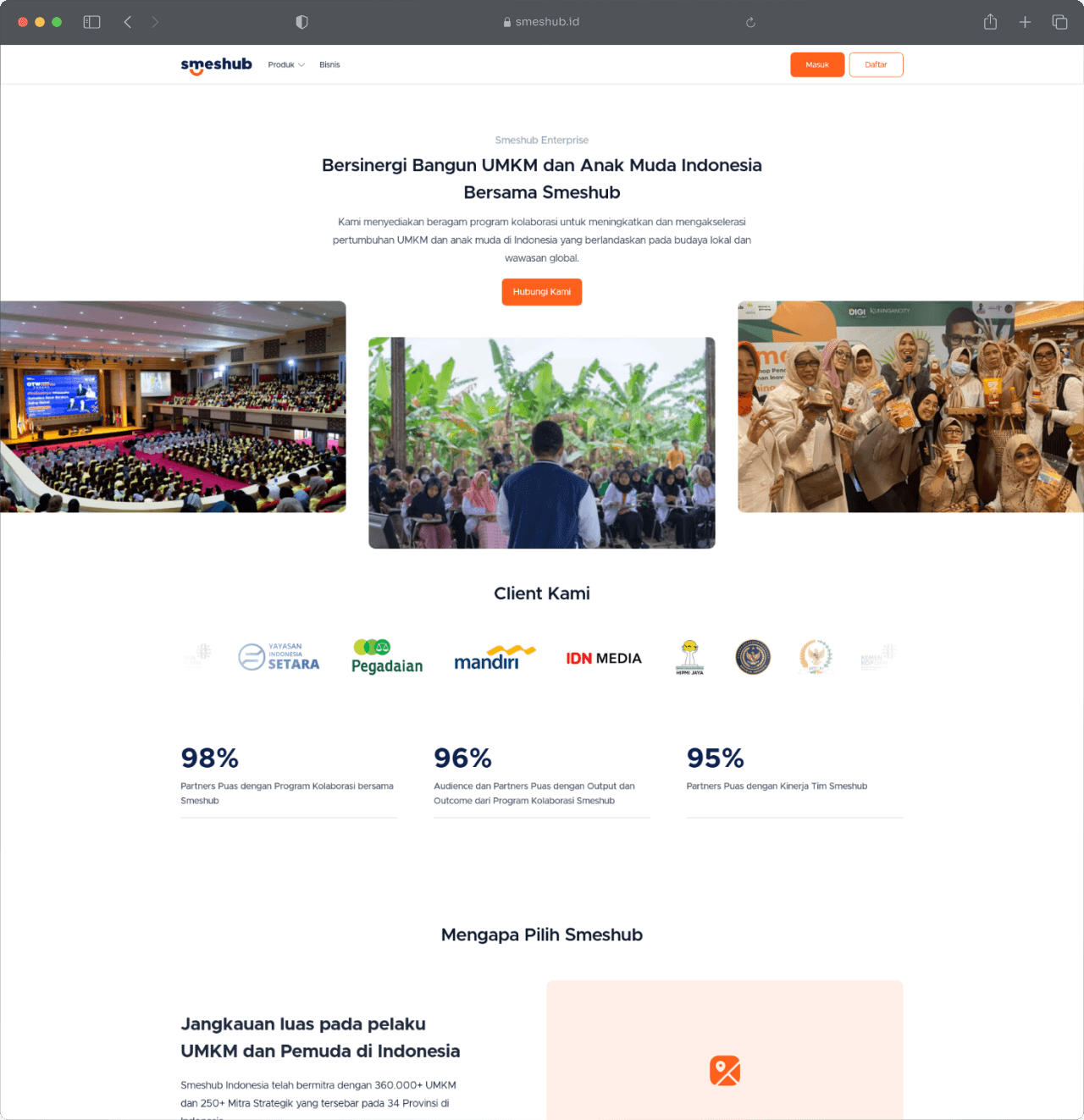 Smeshub Platform - Enterprise Page
